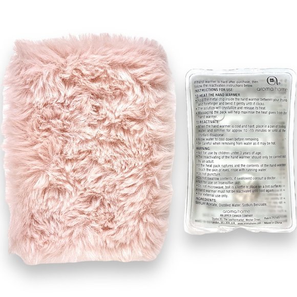🆕 Set of 2: FAUX FUR HAND WARMER w/ REUSABLE HEAT GEL PACK for MITTENS POCKETS - Picture 2 of 14